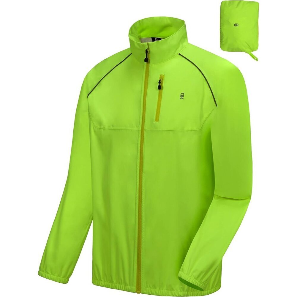 Men's Cycling Jacket, Waterproof Lightweight Windbreaker, Packable